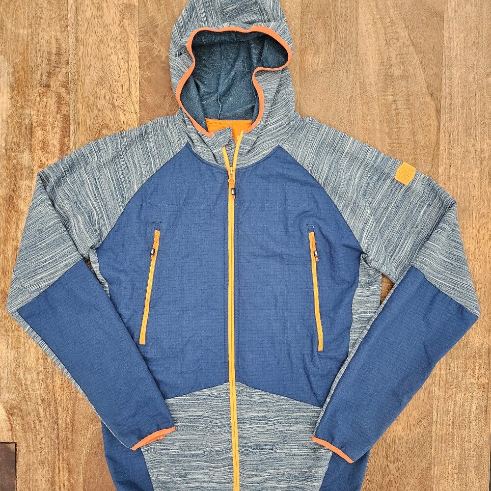 ABK Jacket Mens Blue L Ripstop Mountain Climbing Hoodie Thumbholes French